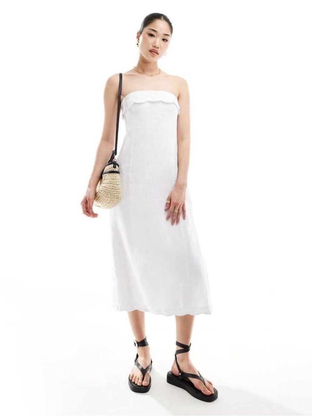 Abercrombie & Fitch
Premium Linen
Scalloped Midi Dress XXSP